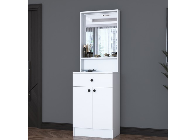 Έπιπλο εισόδου Rockder pakoworld λευκό μελαμίνης 60x35.5x182.8εκ
