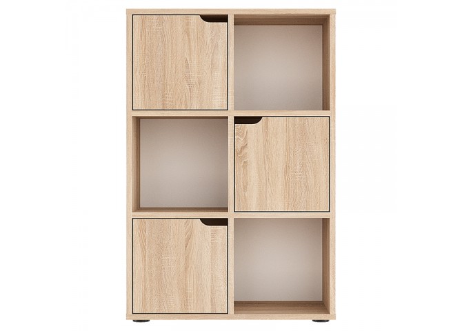 Βιβλιοθήκη Bookel pakoworld μελαμίνης σε sonoma απόχρωση 59.5x27.5x89εκ