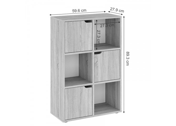 Βιβλιοθήκη Bookel pakoworld μελαμίνης σε sonoma απόχρωση 59.5x27.5x89εκ