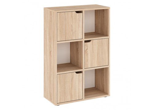 Βιβλιοθήκη Bookel pakoworld μελαμίνης σε sonoma απόχρωση 59.5x27.5x89εκ