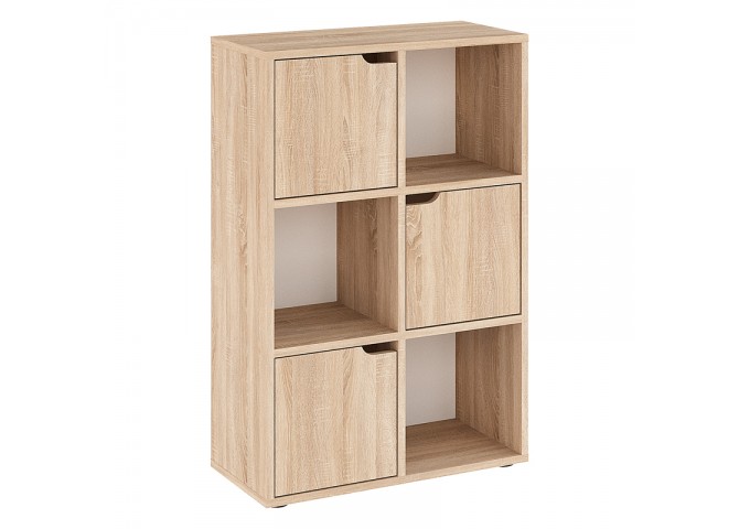 Βιβλιοθήκη Bookel pakoworld μελαμίνης σε sonoma απόχρωση 59.5x27.5x89εκ