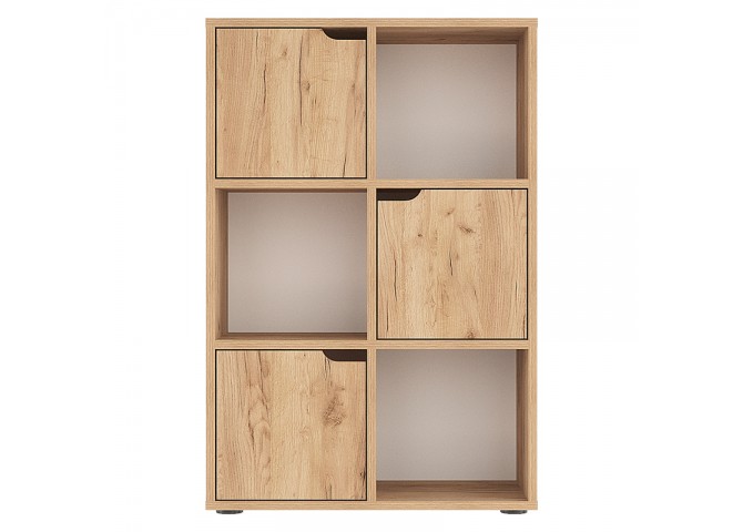 Βιβλιοθήκη Bookel pakoworld μελαμίνης σε oak απόχρωση 59.5x27.5x89εκ