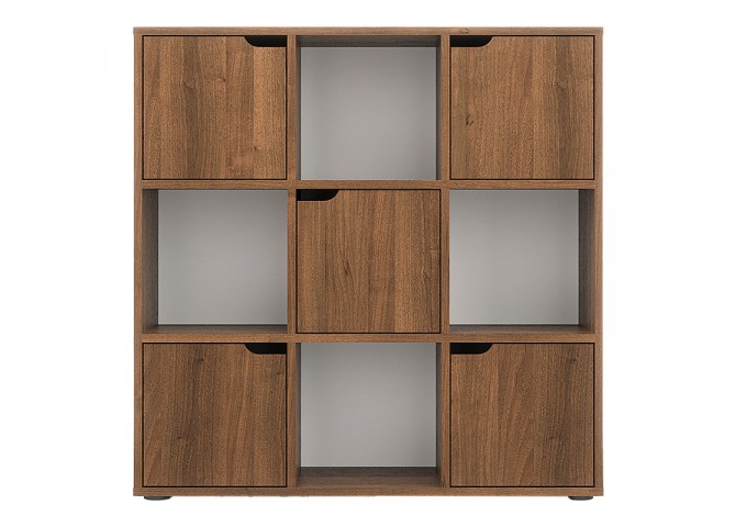 Βιβλιοθήκη Bookel pakoworld σε καρυδί απόχρωση 88.5x27.5x89.3εκ