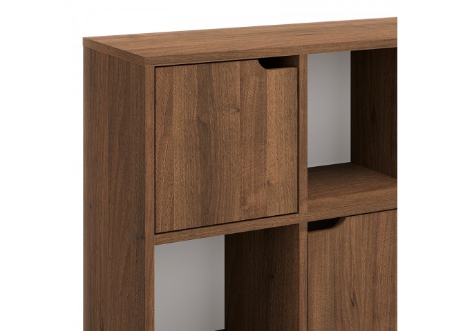 Βιβλιοθήκη Bookel pakoworld σε καρυδί απόχρωση 88.5x27.5x89.3εκ