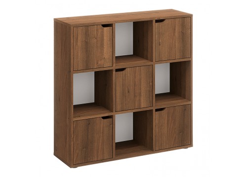 Βιβλιοθήκη Bookel pakoworld σε καρυδί απόχρωση 88.5x27.5x89.3εκ