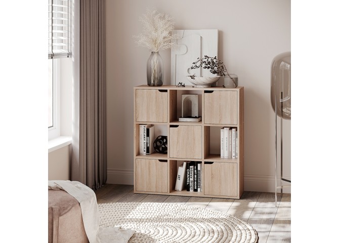 Βιβλιοθήκη Bookel pakoworld σε sonoma απόχρωση 88.5x27.5x89.3εκ