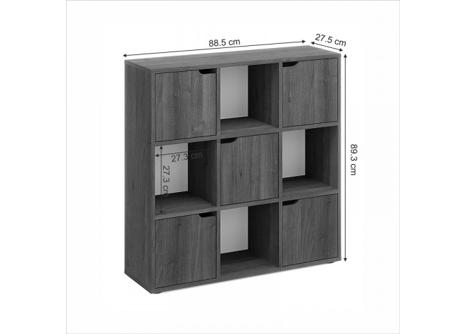 Βιβλιοθήκη Bookel pakoworld σε sonoma απόχρωση 88.5x27.5x89.3εκ