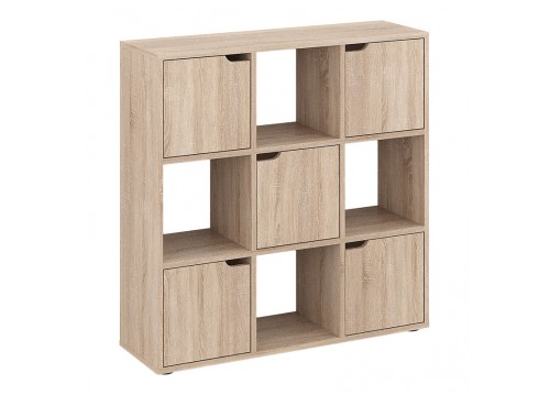 Βιβλιοθήκη Bookel pakoworld σε sonoma απόχρωση 88.5x27.5x89.3εκ