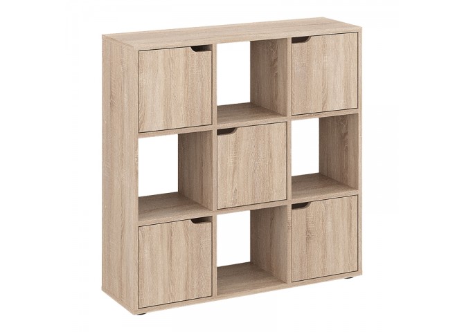 Βιβλιοθήκη Bookel pakoworld σε sonoma απόχρωση 88.5x27.5x89.3εκ