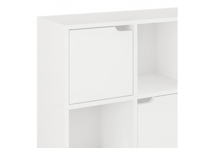 Βιβλιοθήκη Bookel pakoworld σε λευκή απόχρωση 88.5x27.5x89.3εκ