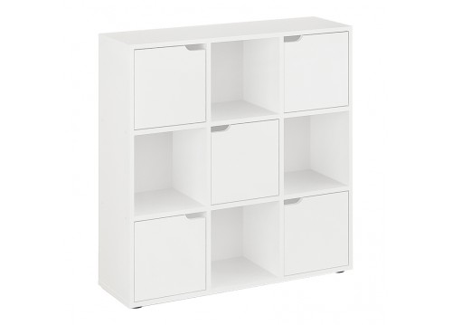 Βιβλιοθήκη Bookel pakoworld σε λευκή απόχρωση 88.5x27.5x89.3εκ