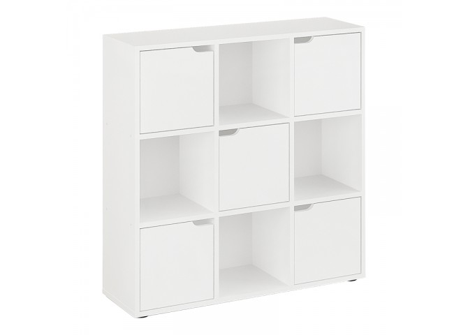 Βιβλιοθήκη Bookel pakoworld σε λευκή απόχρωση 88.5x27.5x89.3εκ
