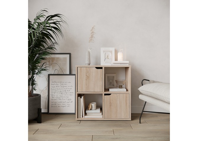Βιβλιοθήκη Bookel pakoworld σε sonoma απόχρωση 59.6x27.5x60.4εκ