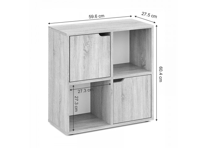 Βιβλιοθήκη Bookel pakoworld σε sonoma απόχρωση 59.6x27.5x60.4εκ