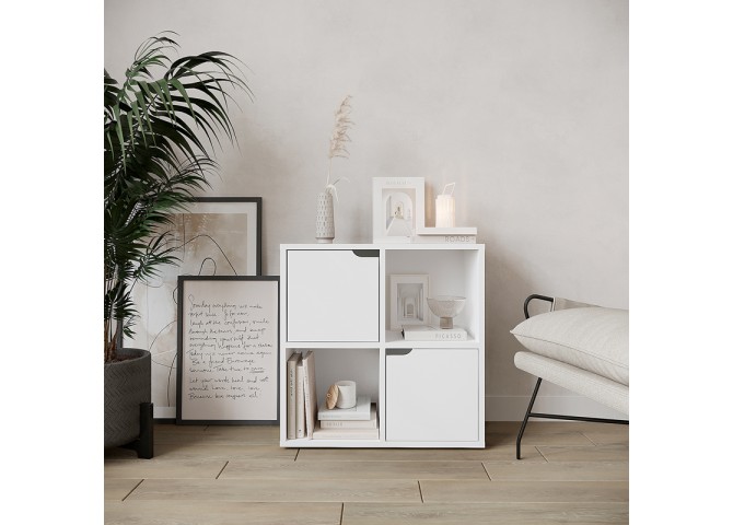Βιβλιοθήκη Bookel pakoworld σε λευκή απόχρωση 59.6x27.5x60.4εκ