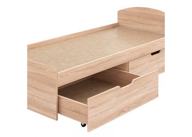 Κρεβάτι Regan pakoworld με συρτάρια σε oak απόχρωση 90x200εκ