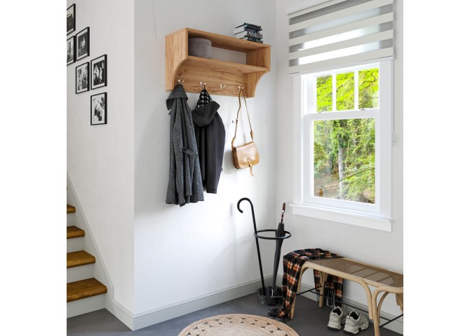 Κρεμάστρα Crosta pakoworld σε oak απόχρωση 80x28x40εκ