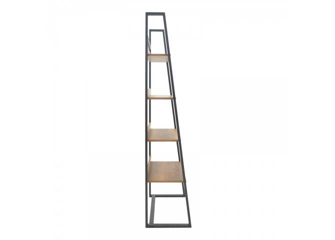 Βιβλιοθήκη Ryder pakoworld καρυδί-μαύρο 75x36x185εκ