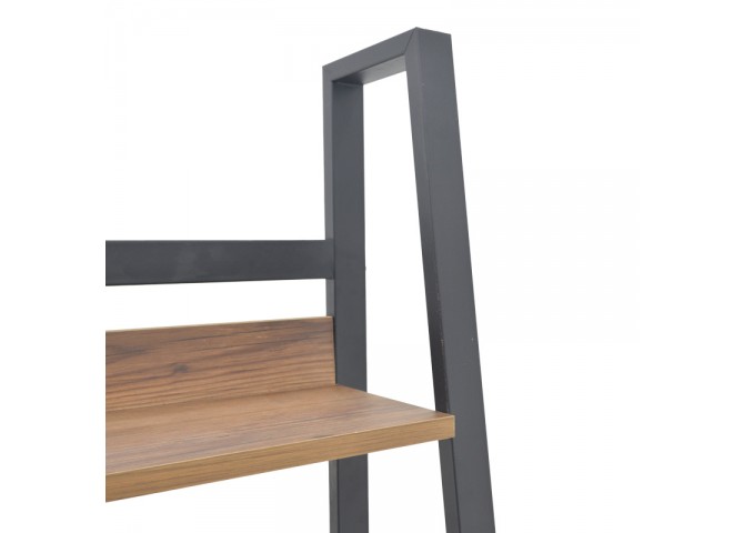 Βιβλιοθήκη Ryder pakoworld καρυδί-μαύρο 75x36x185εκ