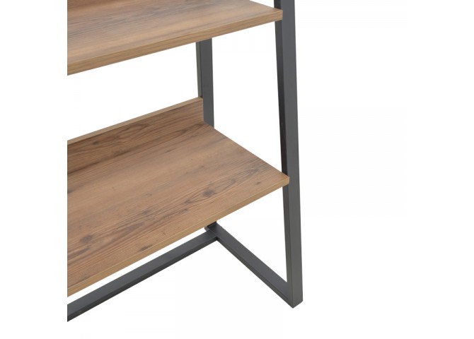 Βιβλιοθήκη Ryder pakoworld καρυδί-μαύρο 75x36x185εκ