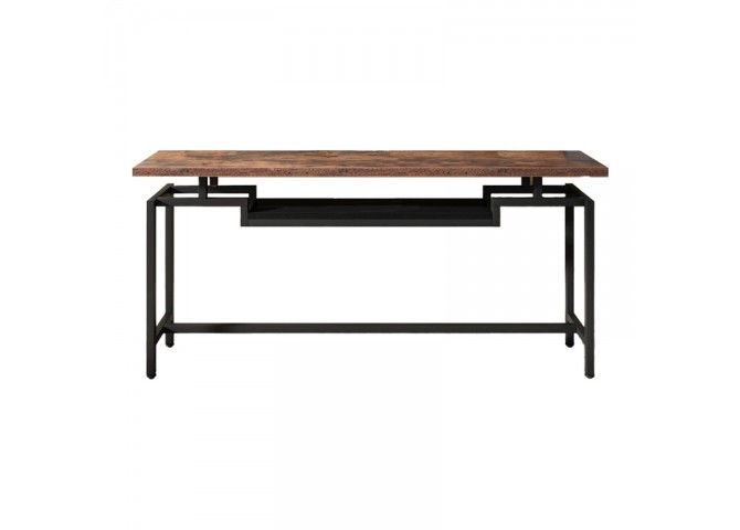 Κονσόλα Onole pakoworld σε καρυδί - μαύρο μέταλλο 180x35x82εκ