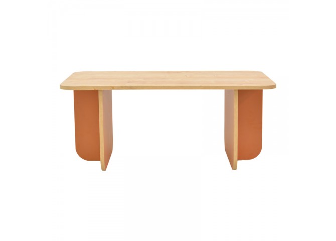 Τραπέζι Bοca pakoworld σε oak-κεραμιδί απόχρωση 100x60x42εκ
