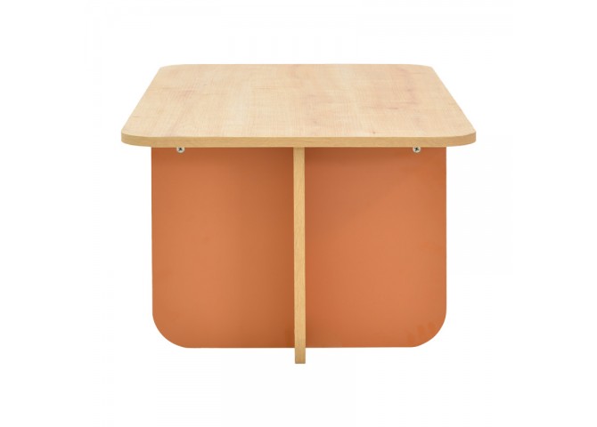 Τραπέζι Bοca pakoworld σε oak-κεραμιδί απόχρωση 100x60x42εκ