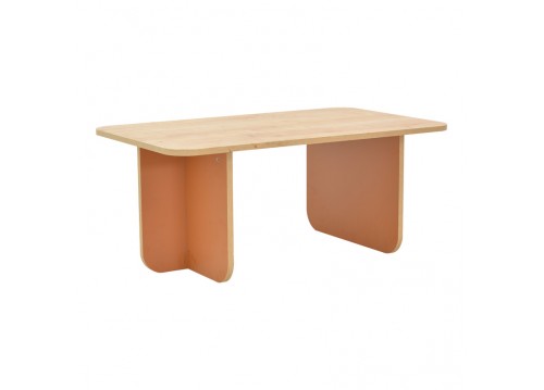 Τραπέζι Bοca pakoworld σε oak-κεραμιδί απόχρωση 100x60x42εκ