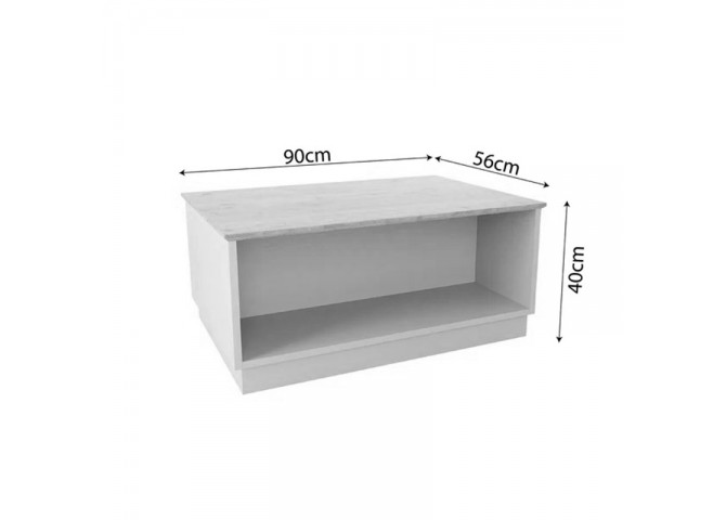 Τραπέζι Monik pakoworld σε oak-ανοιχτό γκρι απόχρωση 90x56x40εκ