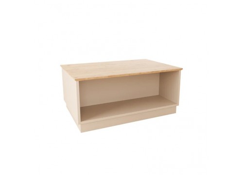 Τραπέζι Monik pakoworld σε oak-ανοιχτό γκρι απόχρωση 90x56x40εκ
