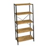 Βιβλιοθήκη Bimblem pakoworld oak με μαύρο μέταλλο 60x30x150εκ