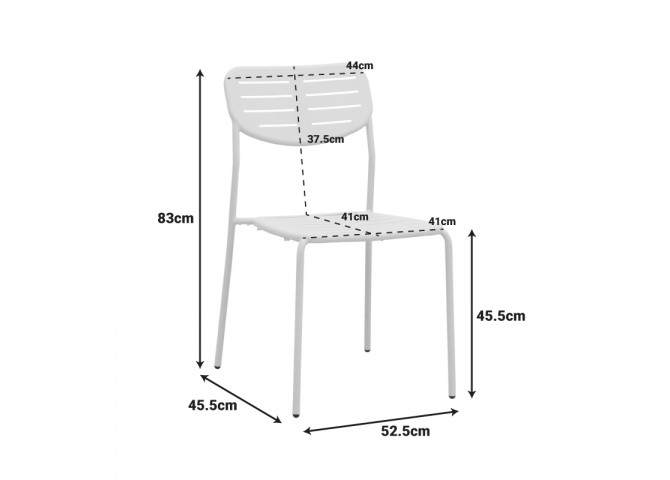 Καρέκλα Deraby pakoworld στοιβαζόμενη κρεμ μέταλλο 52.5x45.5x83εκ