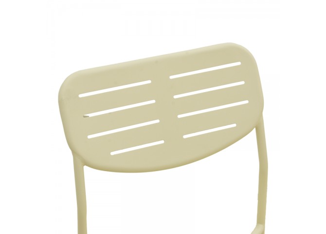 Καρέκλα Deraby pakoworld στοιβαζόμενη κρεμ μέταλλο 52.5x45.5x83εκ