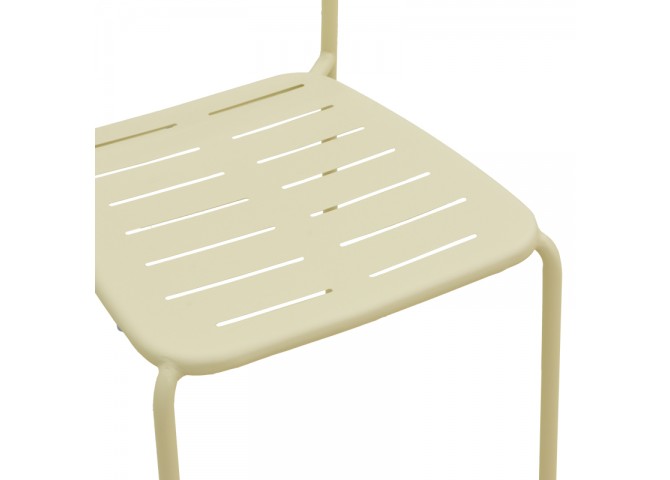 Καρέκλα Deraby pakoworld στοιβαζόμενη κρεμ μέταλλο 52.5x45.5x83εκ