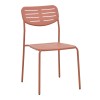 Καρέκλα Deraby pakoworld στοιβαζόμενη terracotta μέταλλο 52.5x45.5x83εκ
