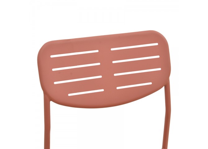 Καρέκλα Deraby pakoworld στοιβαζόμενη terracotta μέταλλο 52.5x45.5x83εκ