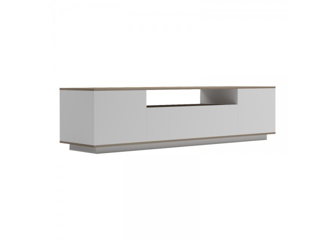Έπιπλο τηλεόρασης Winey pakoworld σε sonoma-λευκή απόχρωση 180x44.5x44.5εκ