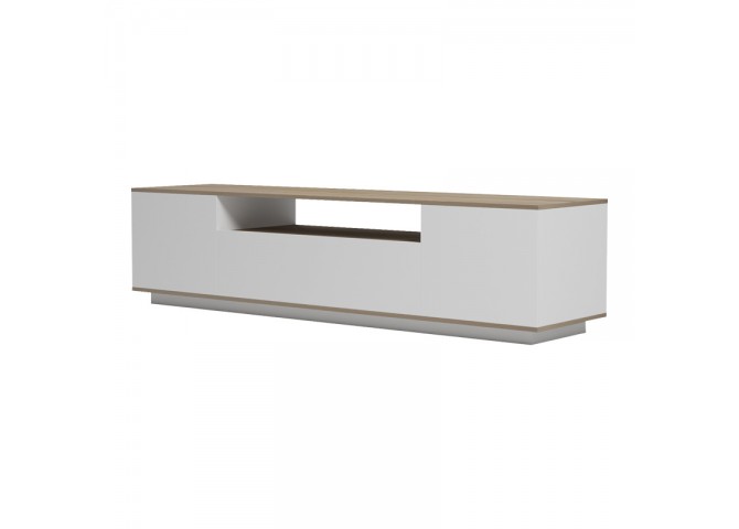 Έπιπλο τηλεόρασης Winey pakoworld σε sonoma-λευκή απόχρωση 180x44.5x44.5εκ