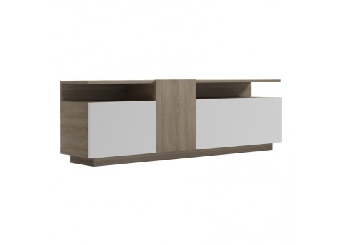 Μπουφές Vendora pakoworld σε sonoma-λευκή απόχρωση 150x29.5x46.3εκ