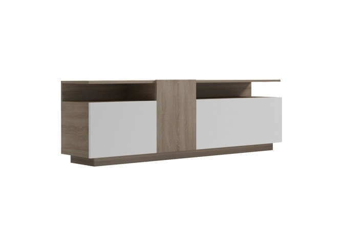 Μπουφές Vendora pakoworld σε sonoma-λευκή απόχρωση 150x29.5x46.3εκ