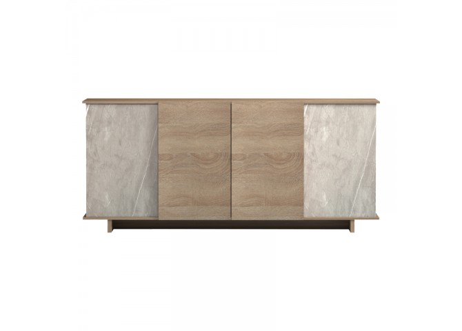 Μπουφές Zafore pakoworld sonoma - γκρι μπεζ όψη μαρμάρου 180x45x80εκ