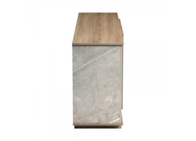 Μπουφές Zafore pakoworld sonoma - γκρι μπεζ όψη μαρμάρου 180x45x80εκ