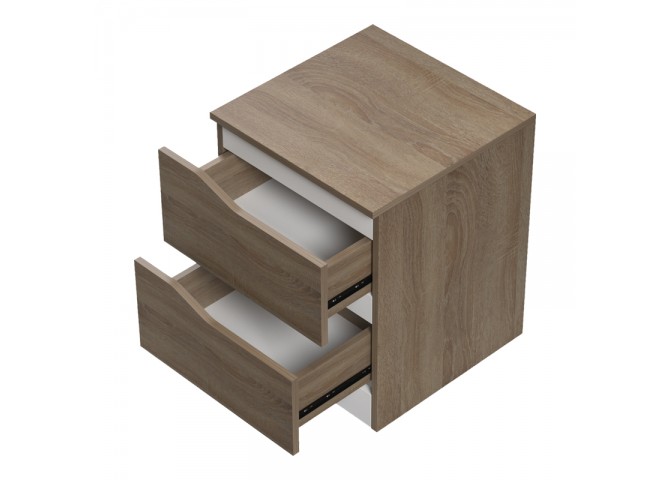 Κομοδίνο Verena pakoworld sonoma-λευκό 40x40x50εκ