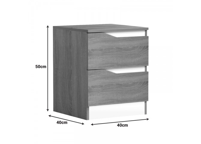 Κομοδίνο Verena pakoworld sonoma-λευκό 40x40x50εκ