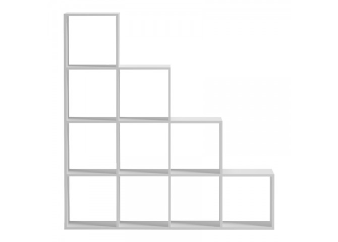 Βιβλιοθήκη Scala pakoworld λευκό 129.5x29x129.5εκ