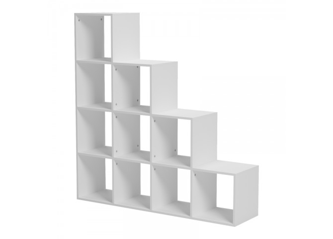 Βιβλιοθήκη Scala pakoworld λευκό 129.5x29x129.5εκ