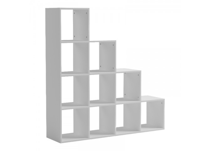 Βιβλιοθήκη Scala pakoworld λευκό 129.5x29x129.5εκ
