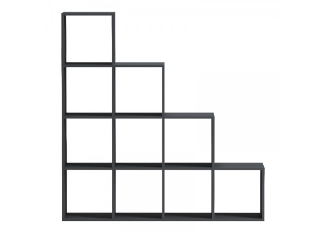 Βιβλιοθήκη Scala pakoworld ανθρακί 129.5x29x129.5εκ