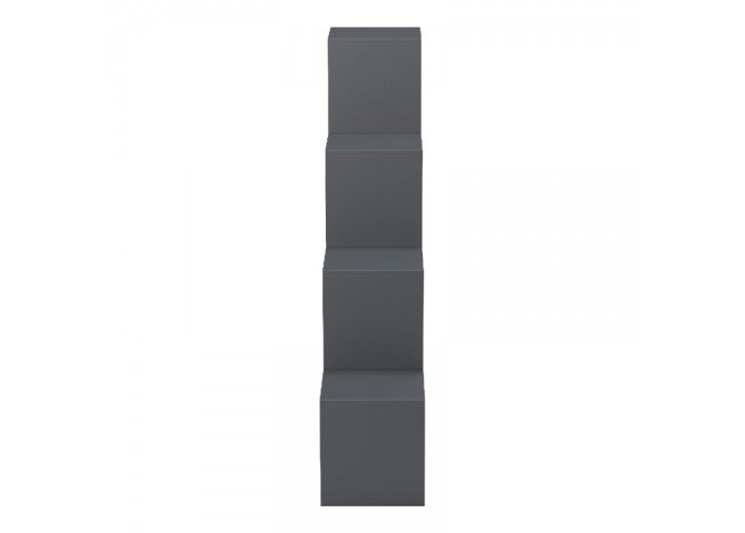 Βιβλιοθήκη Scala pakoworld ανθρακί 129.5x29x129.5εκ