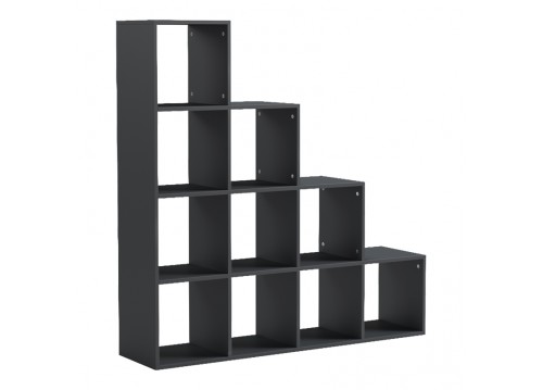 Βιβλιοθήκη Scala pakoworld ανθρακί 129.5x29x129.5εκ